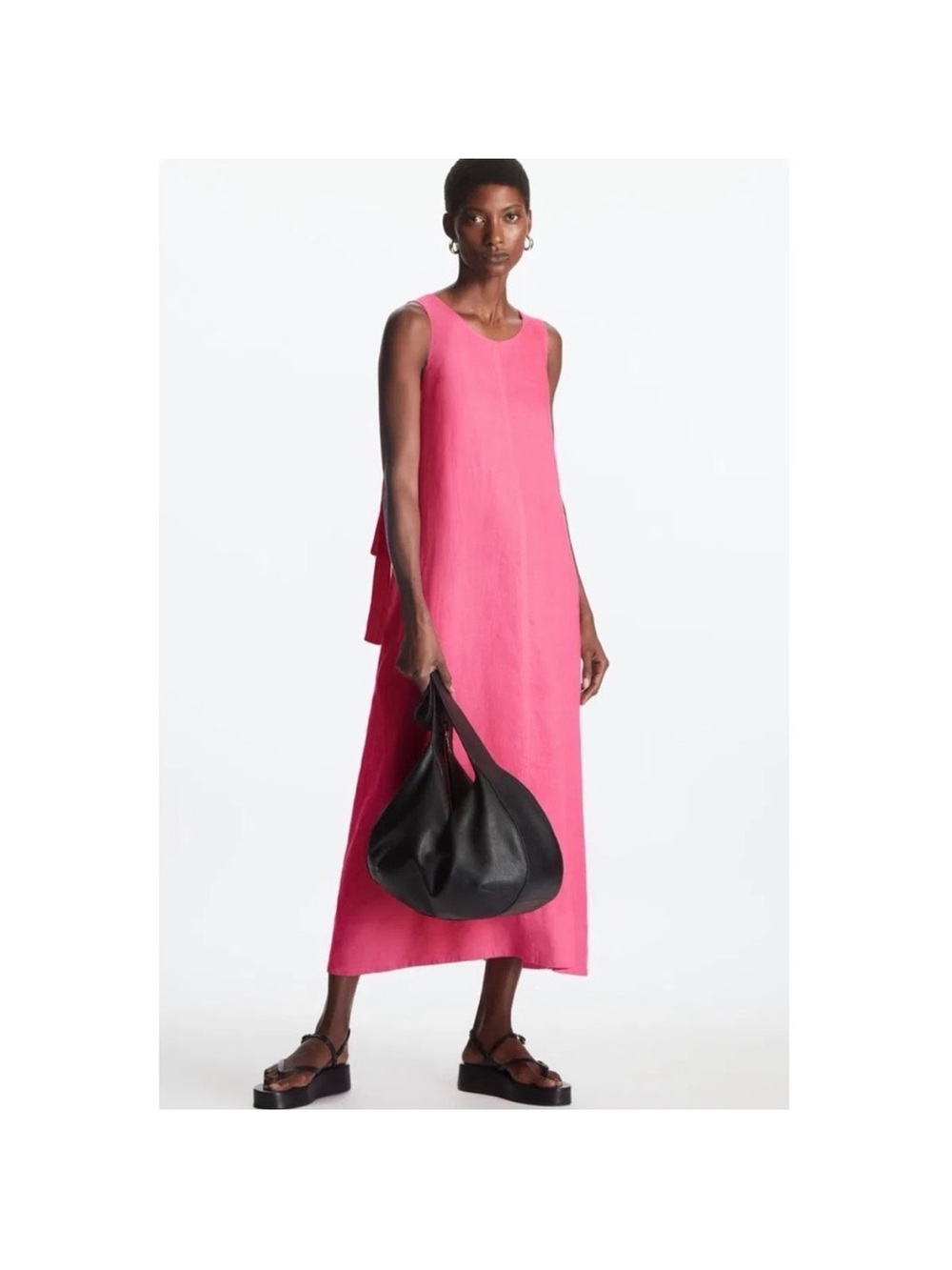 COS linen maxi tieback bow dress